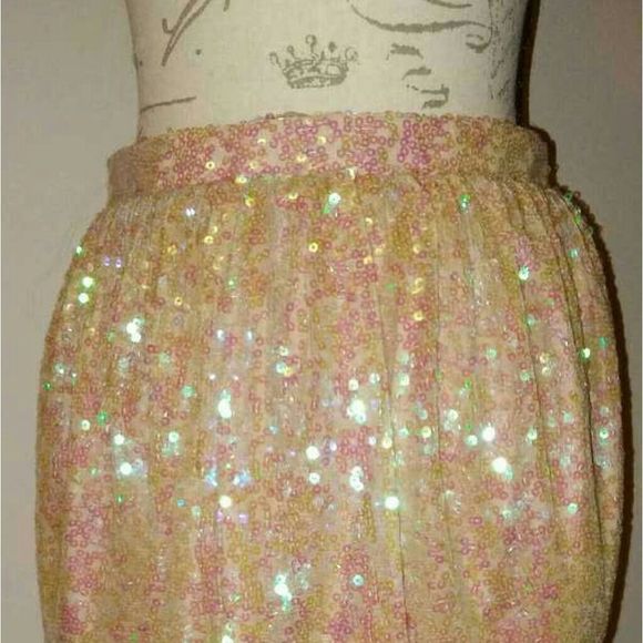 NWT BCBG Nude Sequin Skirt Size 6 - Picture 3 of 5